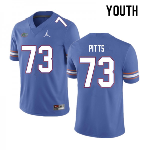 Youth #73 Mark Pitts Florida Gators College Football Jersey Blue